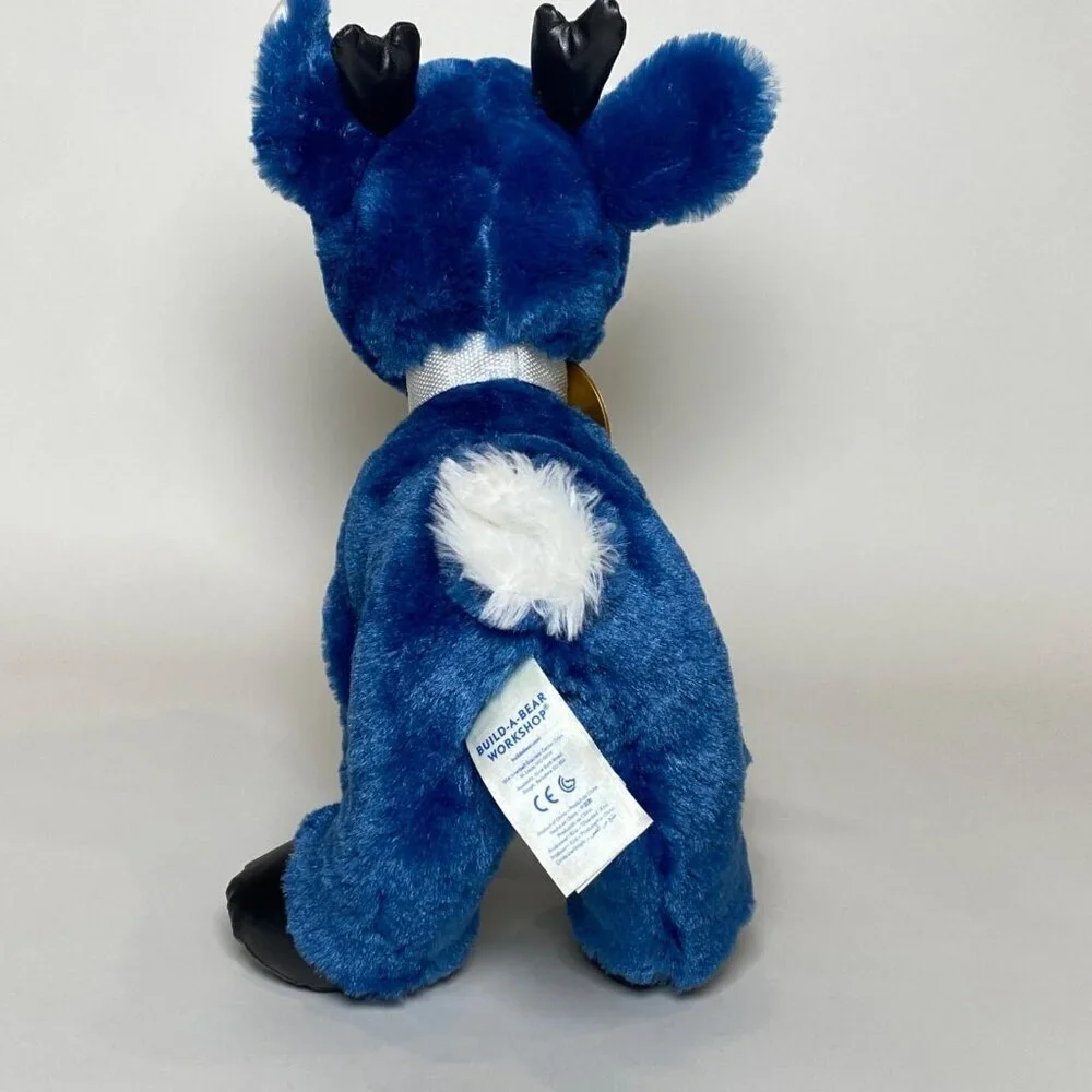 Build a Bear Workshop Tinsel Reindeer Plush Stuffed Animal Toy Blue No Cape